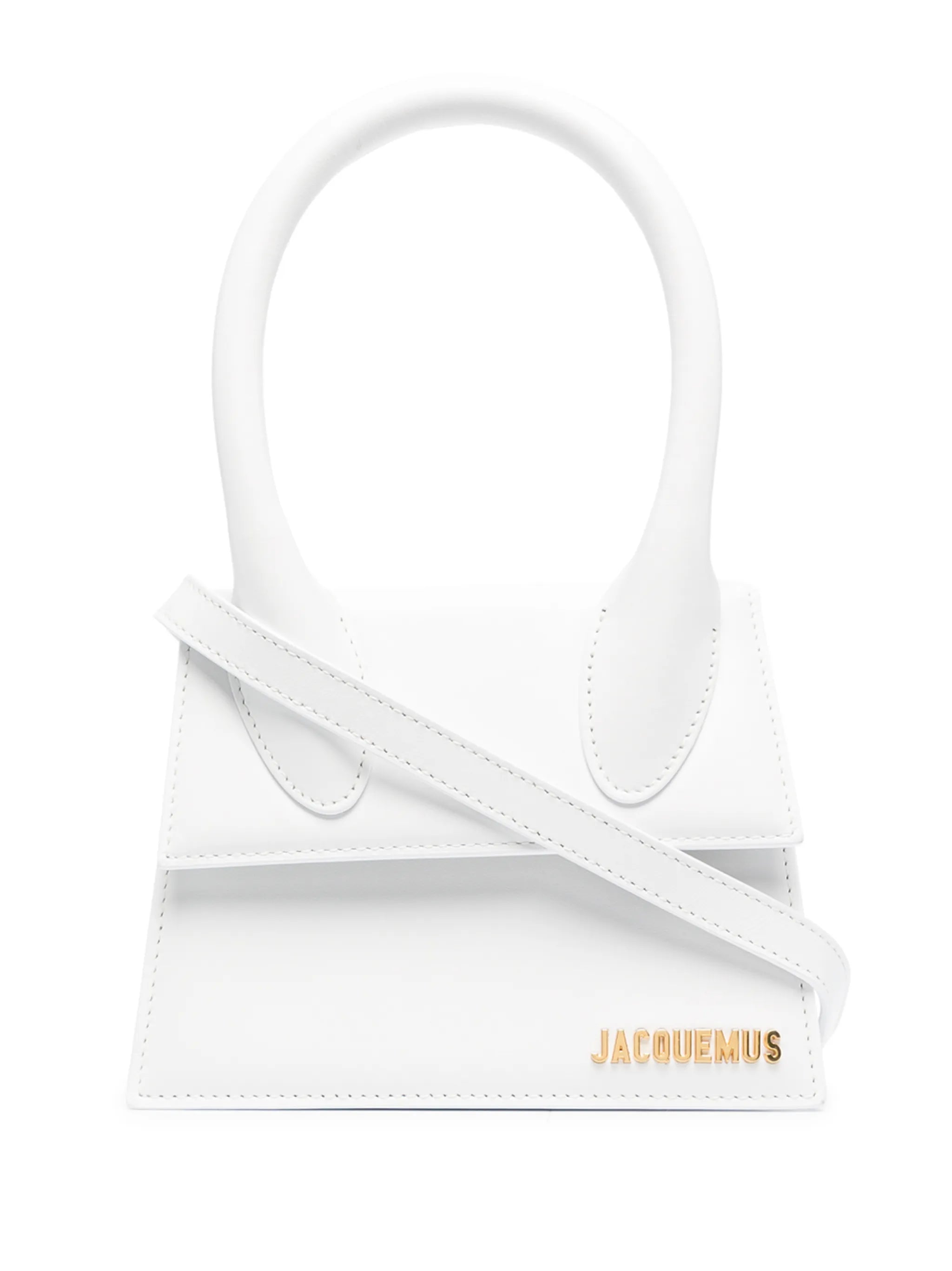 Jacquemus Le Chiquito Moyen Bag Leather White Leather Handbag (Authentic  )