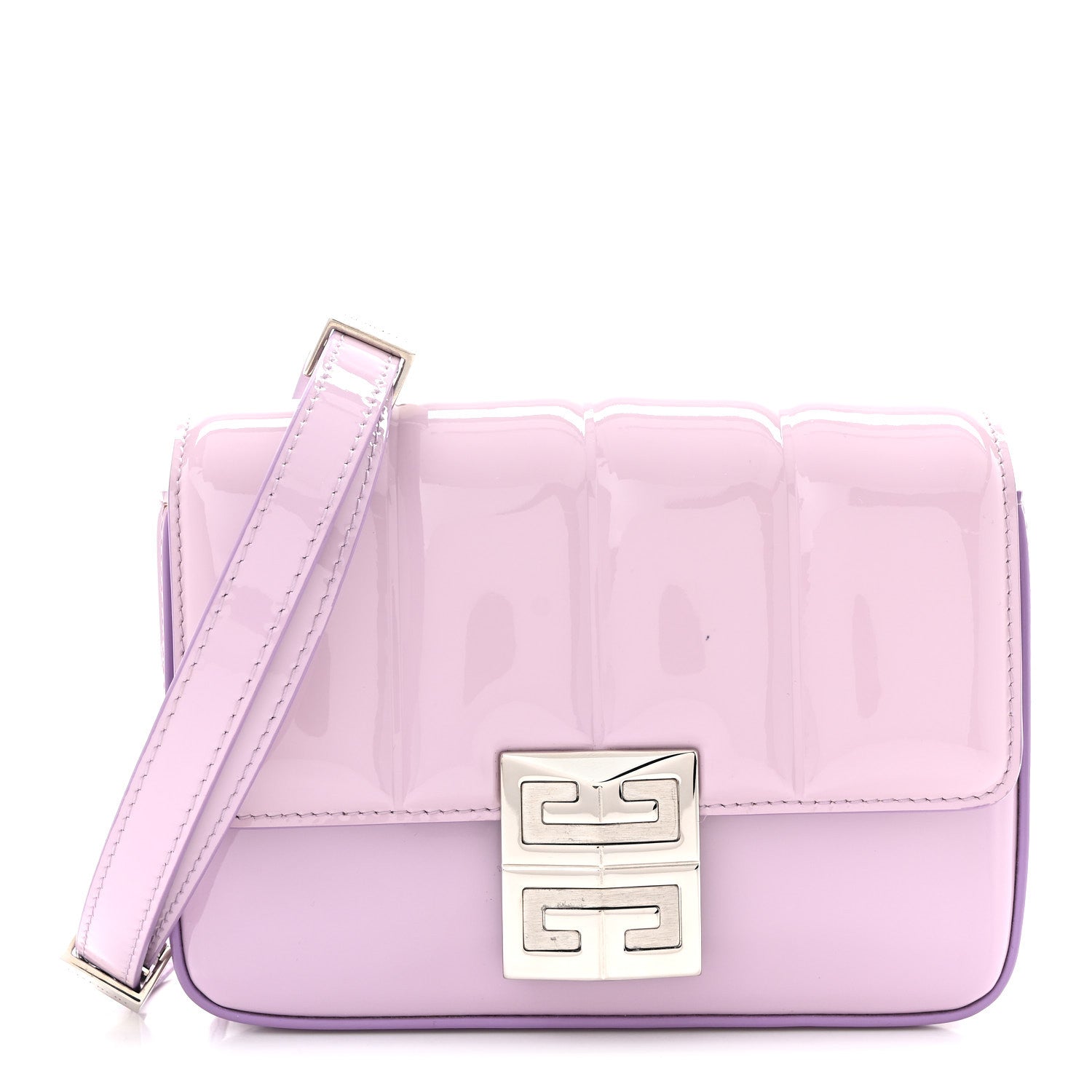 Patent 4G Small Padded Crossbody Bag Lilac