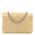 Metallic Lambskin Embossed Monogram Pochette Coussin Gold