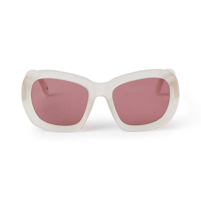 Palm Angels Sunglasses Butterfly Full Rim, White Havana Frame and Brown Gradient Lens PERI106MOON2485