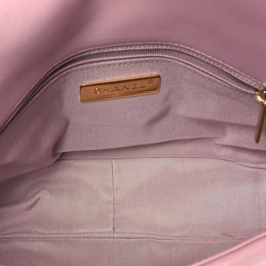 Lambskin Quilted Medium Chanel 19 Flap Light Pink