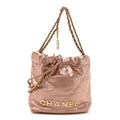 Metallic Calfskin Quilted Mini Chanel 22 Copper