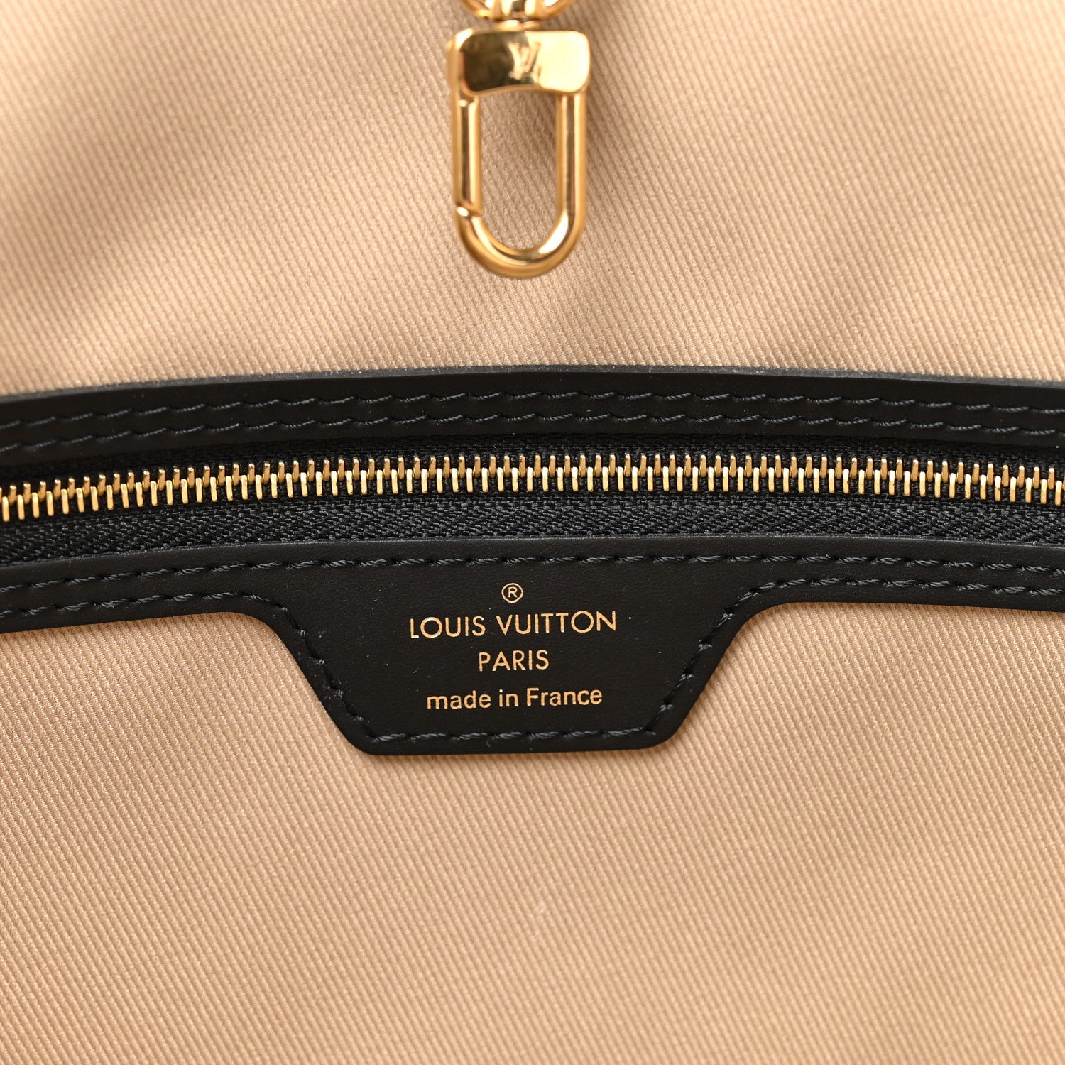 Cotton Monogram Embroidered Neverfull MM Beige Black