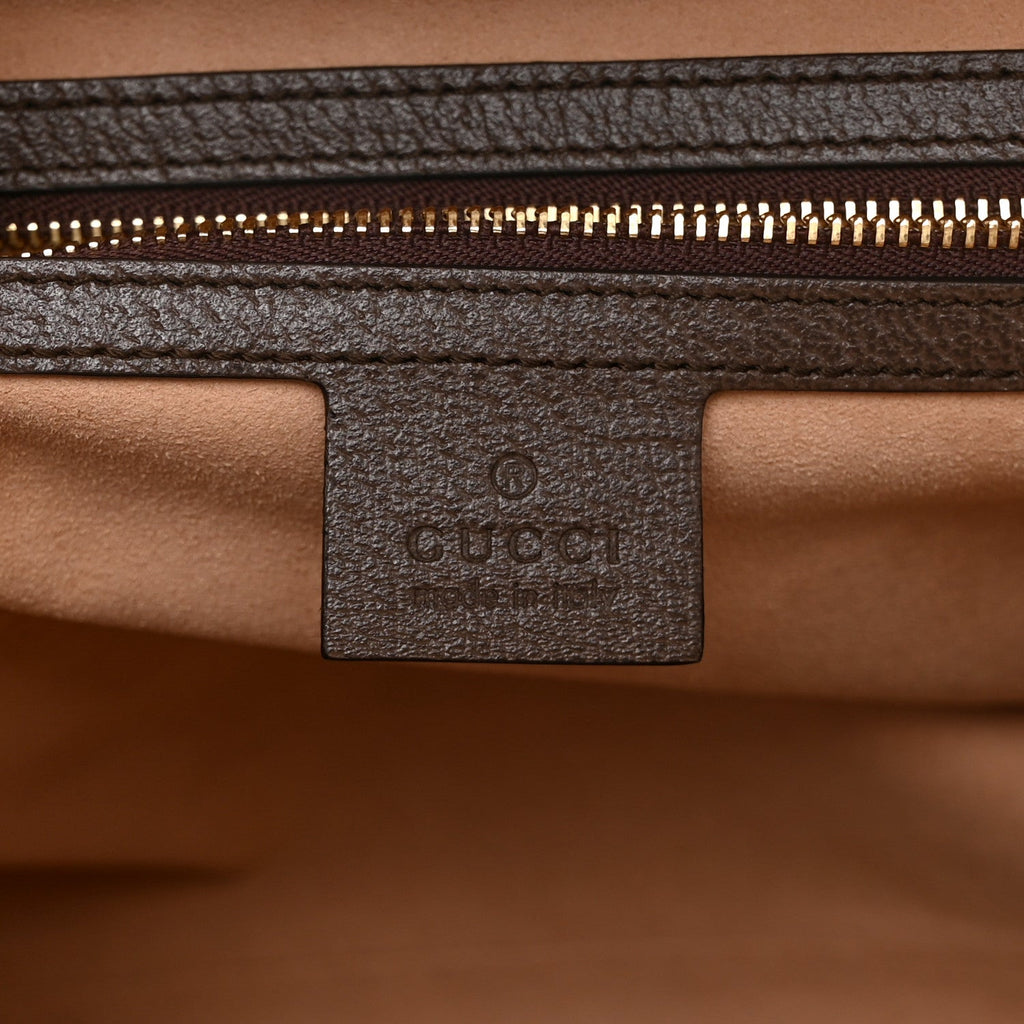 GG Supreme Monogram Web Medium Ophidia Tote Bag Brown