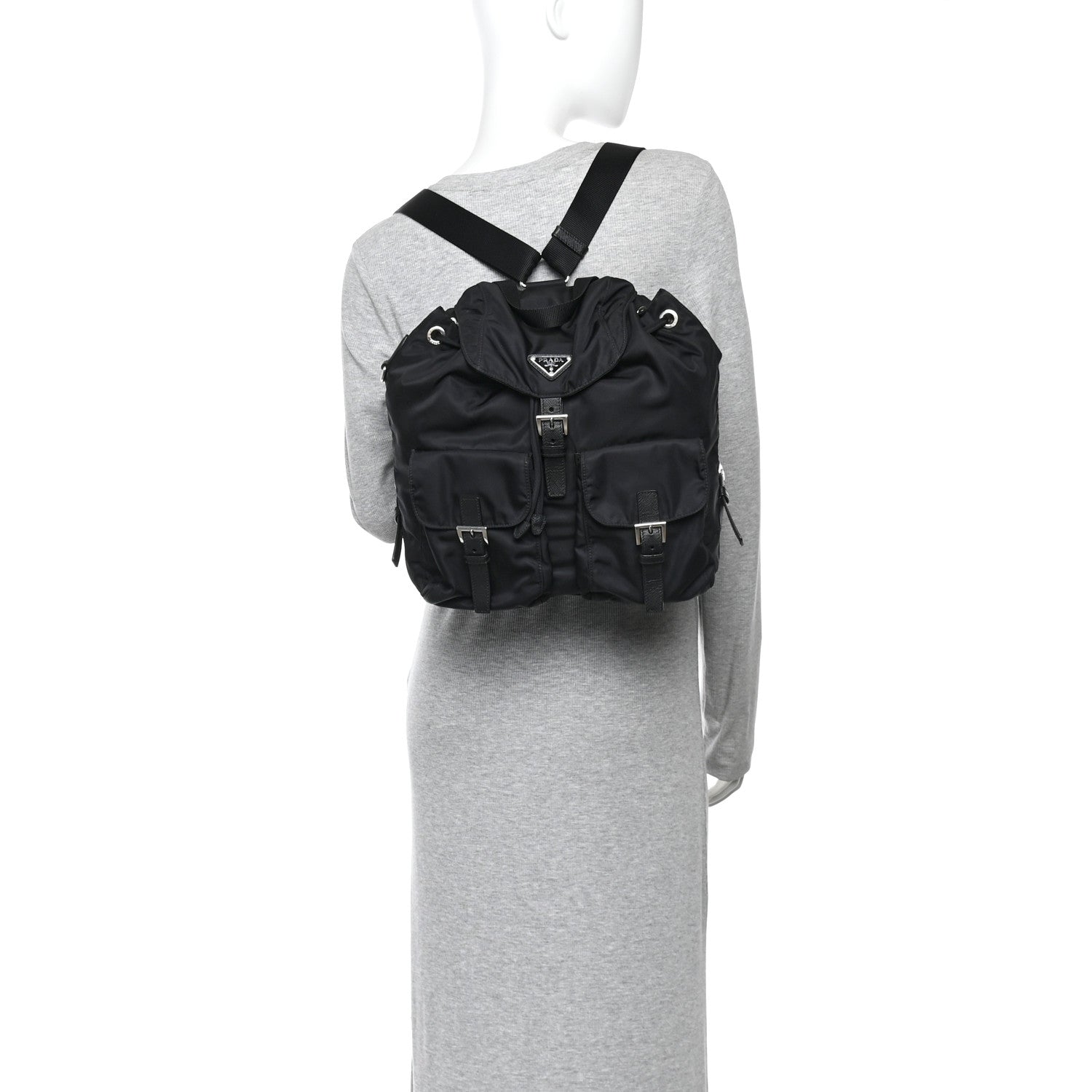 Nylon Vela Medium Backpack Black