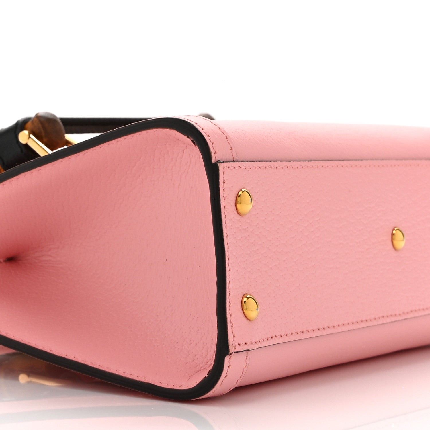 Textured Dollar Calfskin Web Small Diana Shoulder Bag Wild Rose Black
