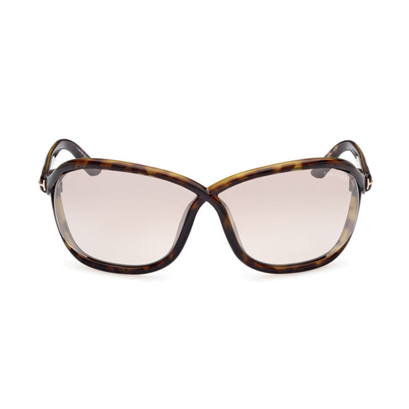 Tom Ford Sunglasses Geometric Full Rim, Shiny Black Frame and Violet Gradient Mirror Lens FT106901Z