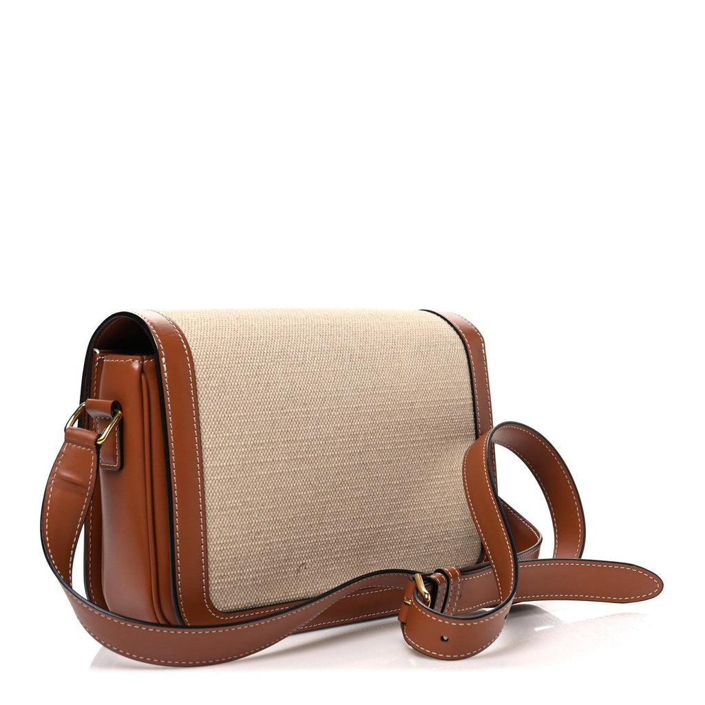 Textile Calfskin Classique Triomphe Bag Natural Tan