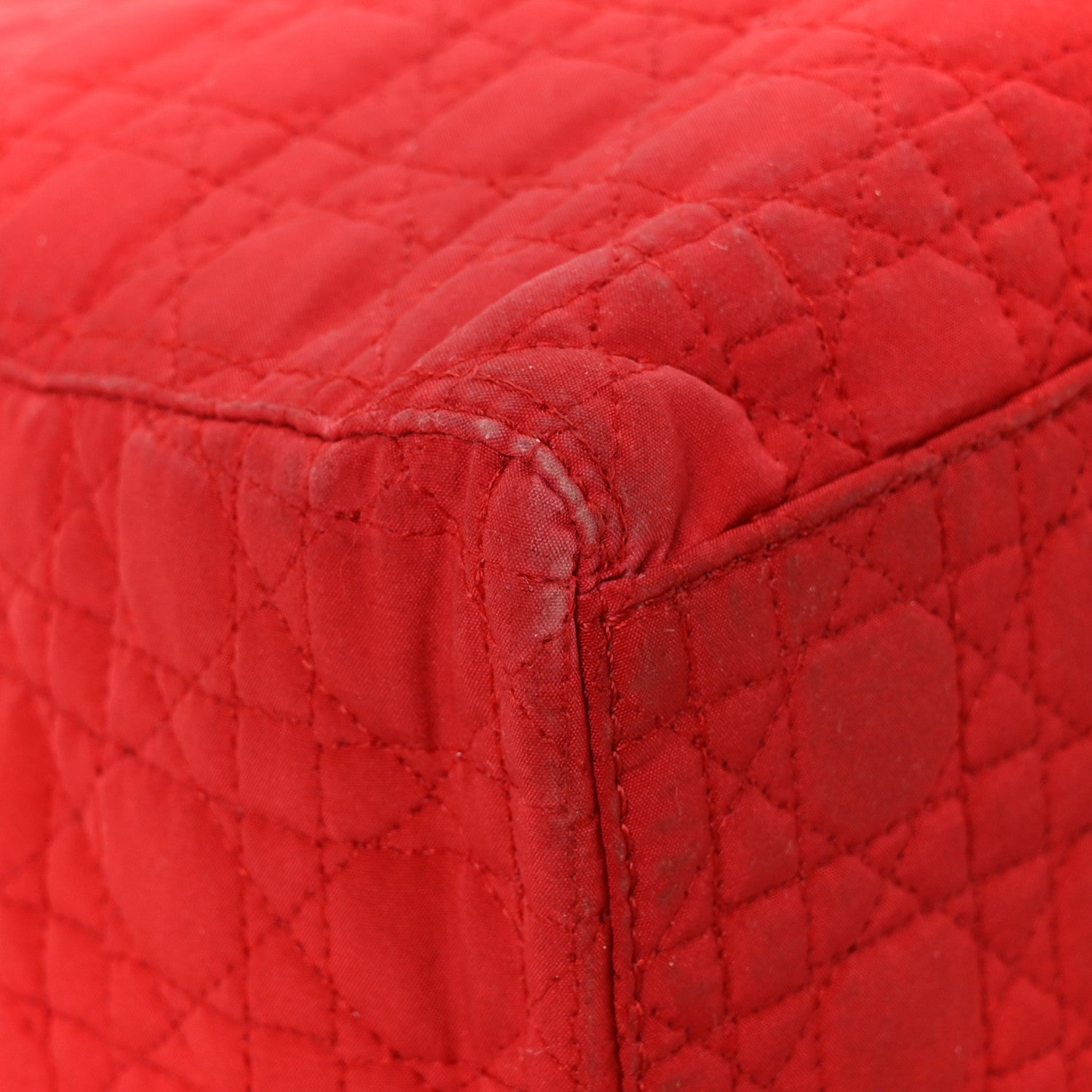 Nylon Cannage Medium Lady Dior Red