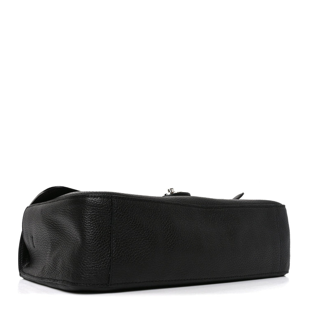 Grained Calfskin Small Souplissimo Maxi Flap Black