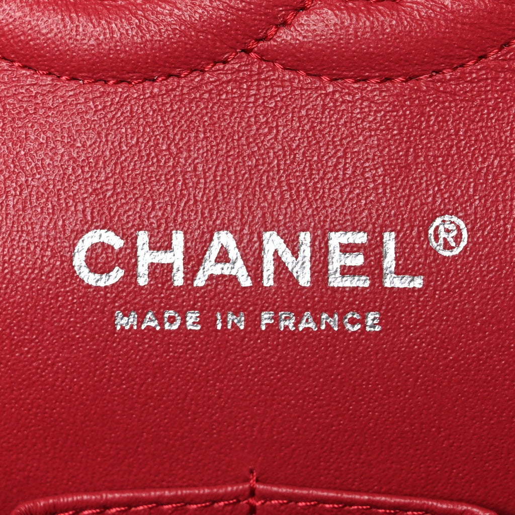 Caviar Quilted Medium Double Flap Dark Red