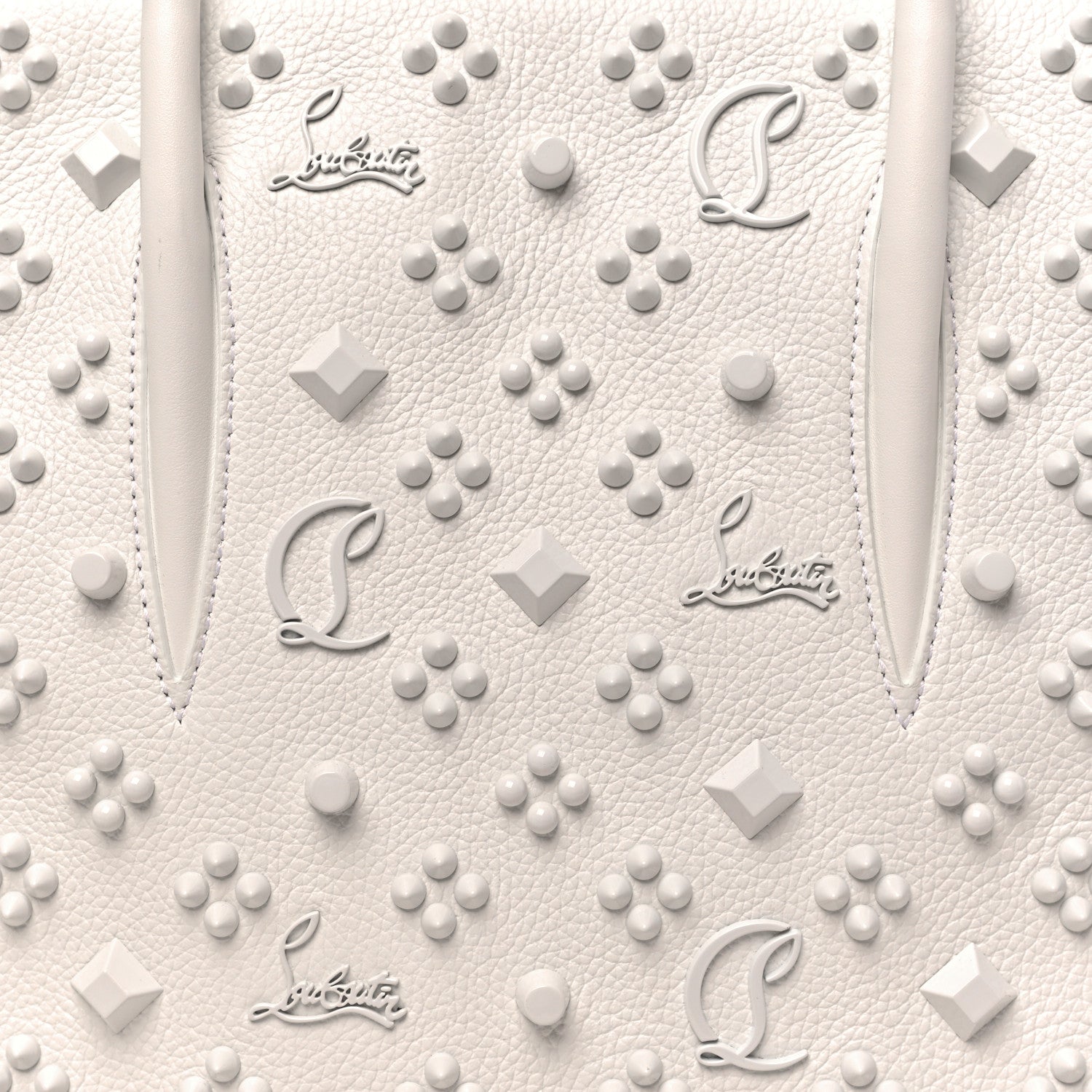 Calfskin Spikes Loubinthesky Medium Paloma Bianco