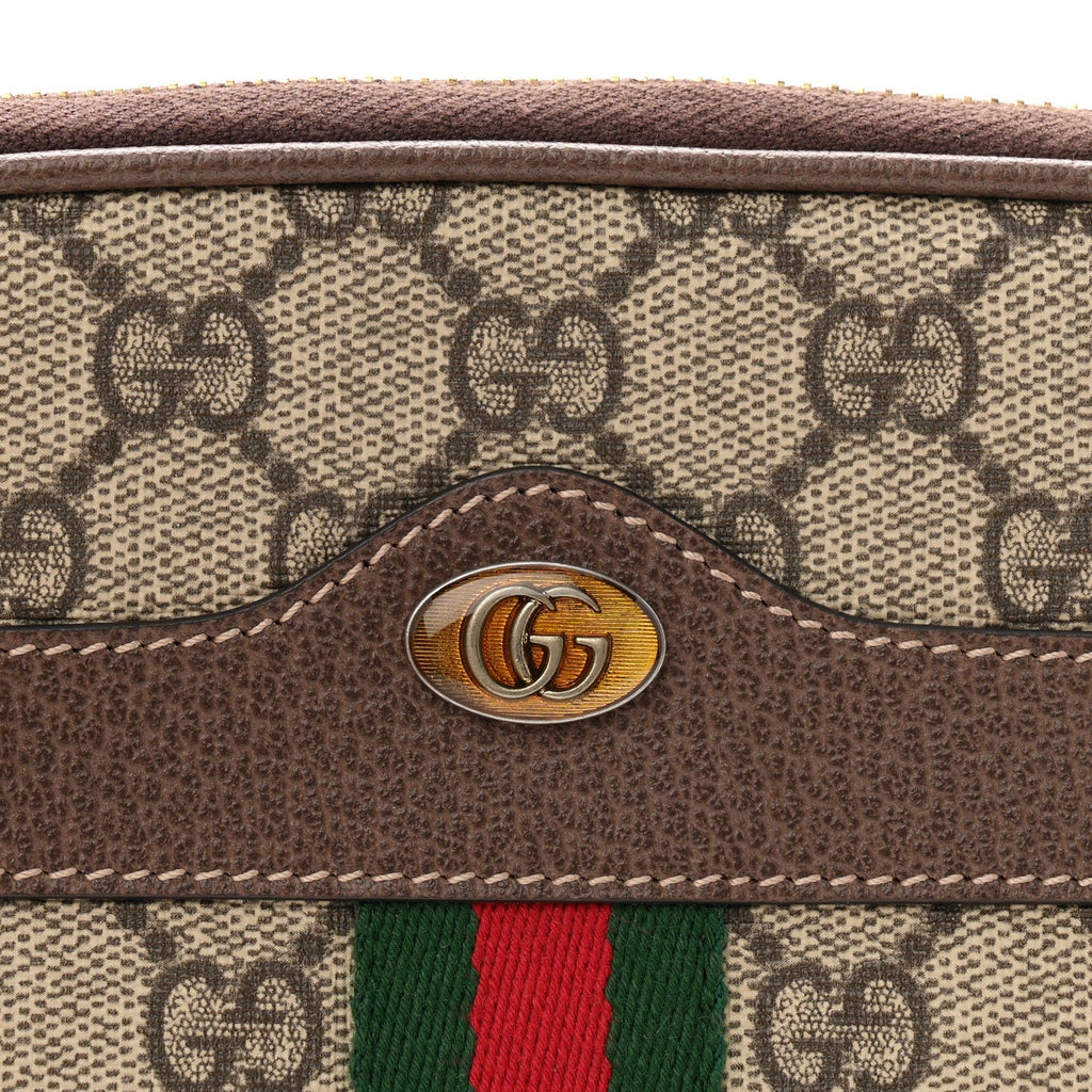 GG Supreme Monogram Ophidia Belted iPhone Case 95 38 Dark Brown