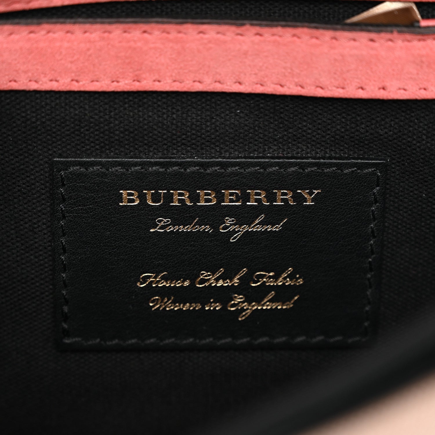 Derby Calfskin House Check Small Macken Crossbody Bag Copper Pink