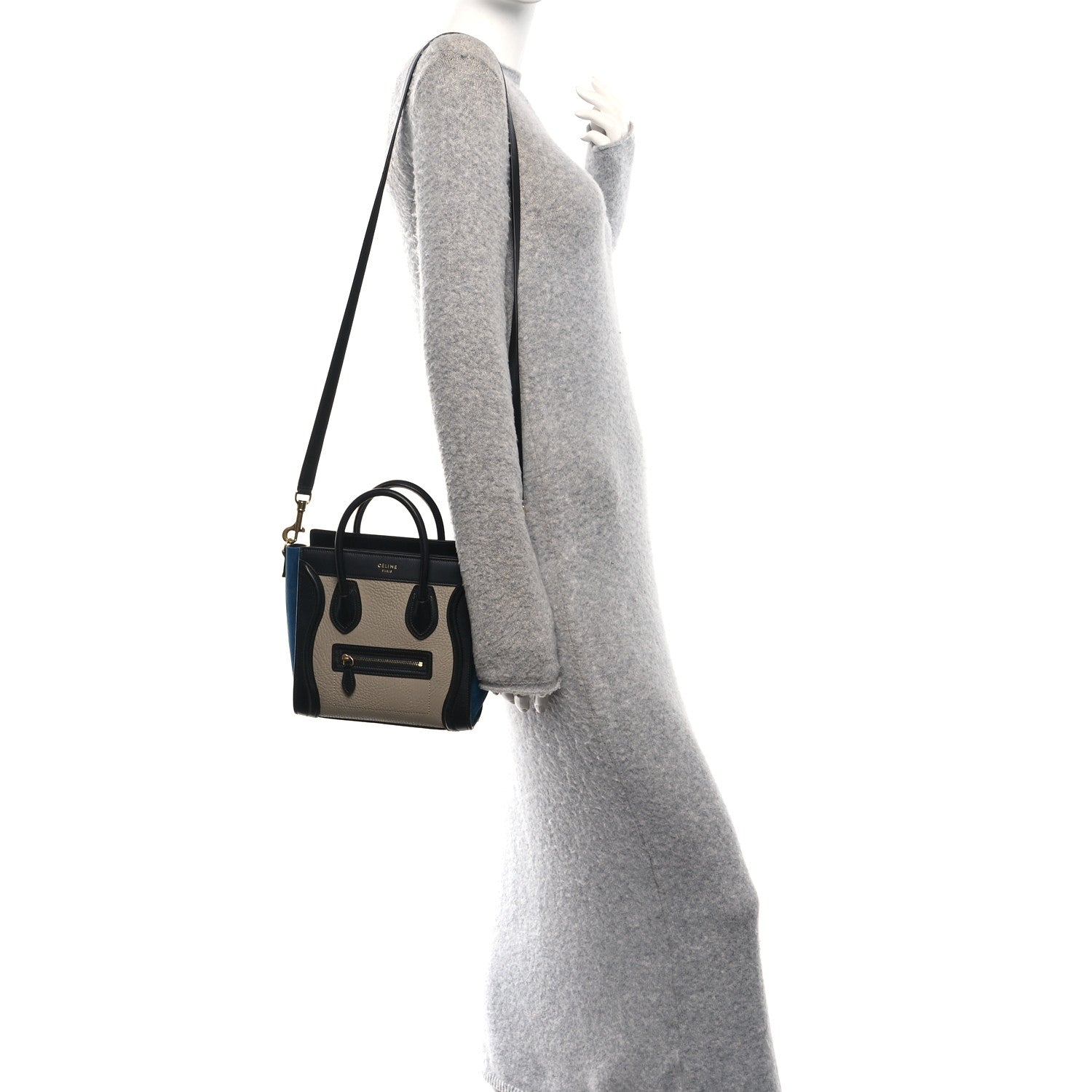 Bullhide Calfskin Nubuck Nano Tri-Color Luggage Light Taupe