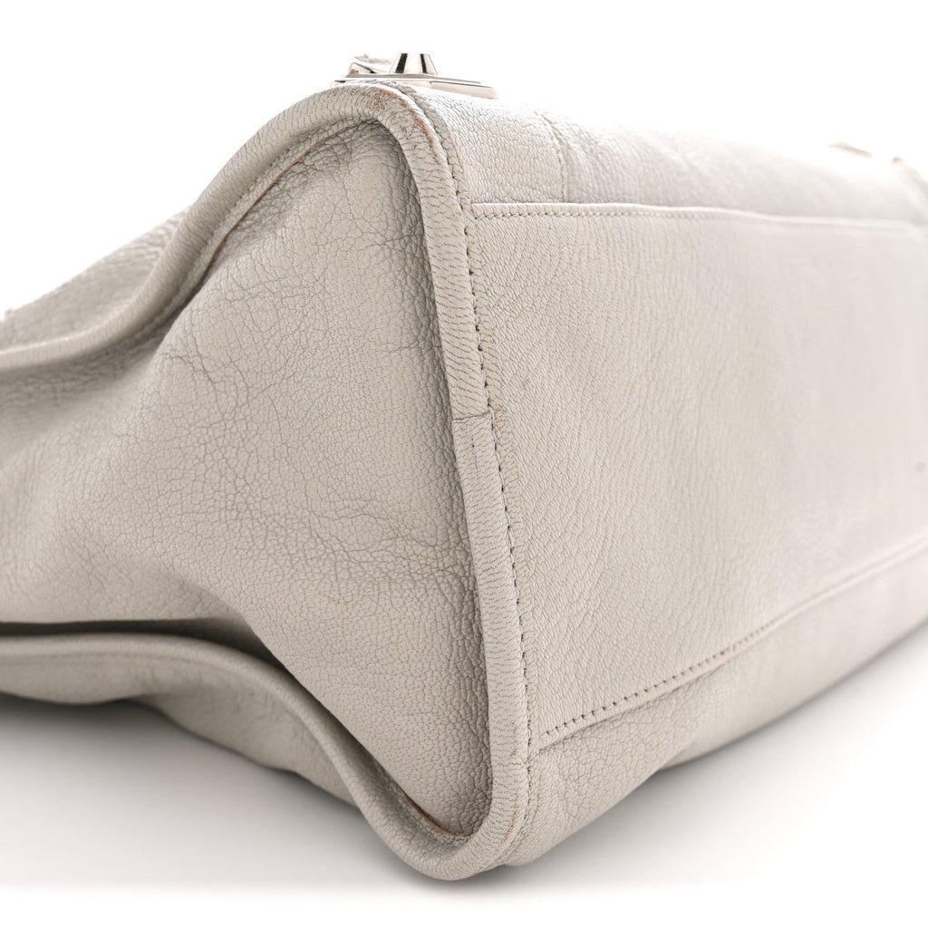 Chevre Silver Metallic Edge Hardware City Gris Glace
