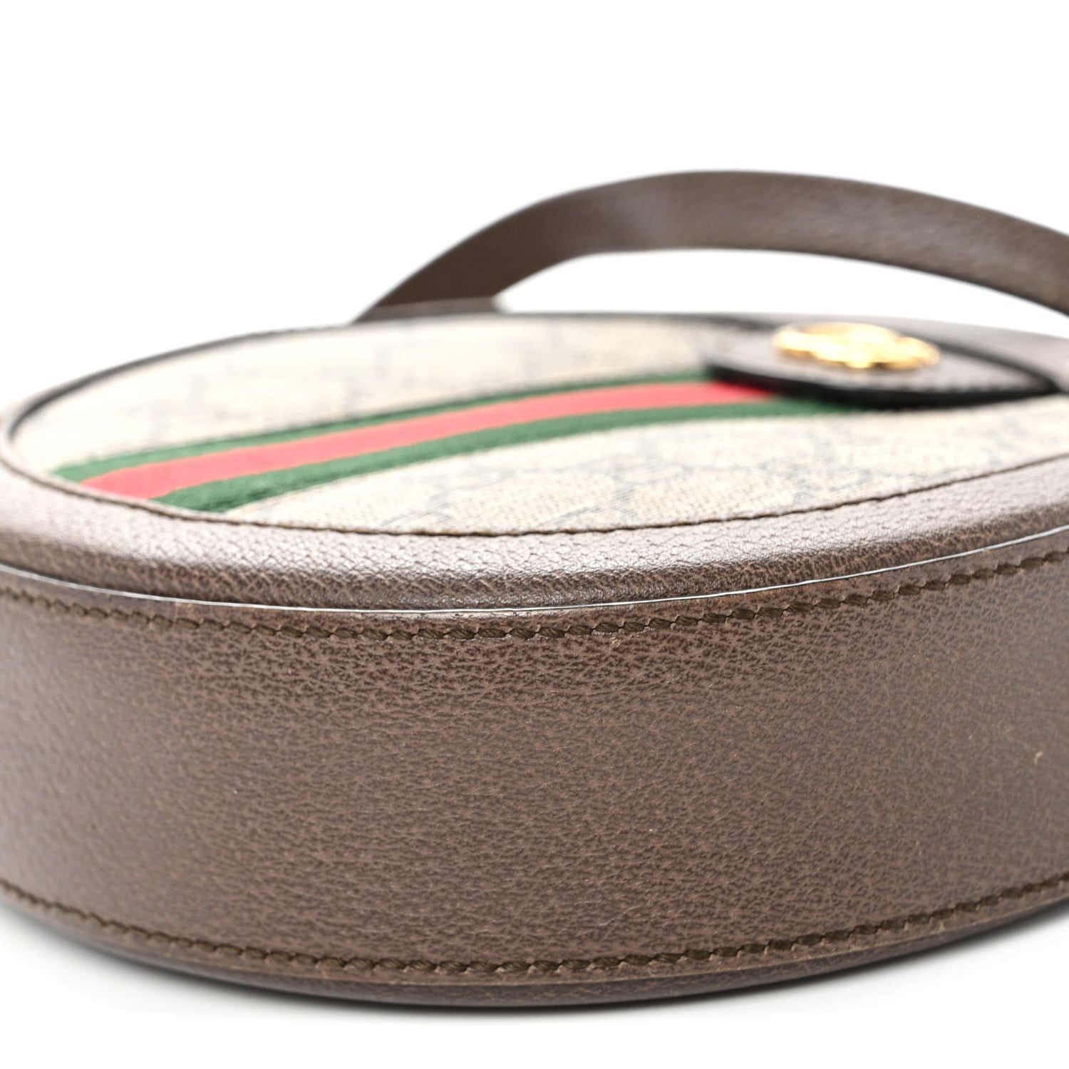 GG Supreme Monogram Web Mini Ophidia Round Shoulder Bag Brown