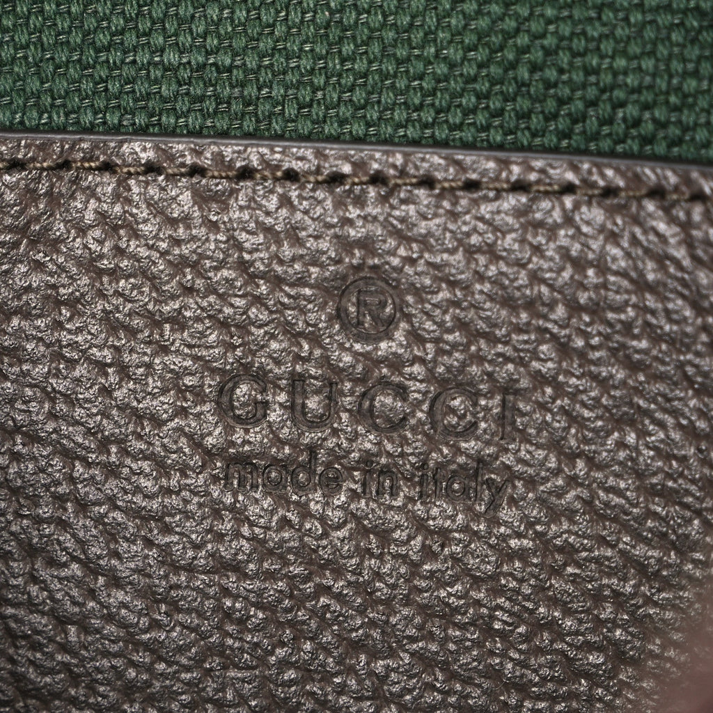 GG Supreme Monogram Textured Dollar Calfskin Web Mini Ophidia Shoulder Bag Beige Ebony New Acero