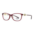 Versace Eyeglasses Round Full Rim, Transparent Red Frame and Clear Demo Lenses Lens VE3297D388