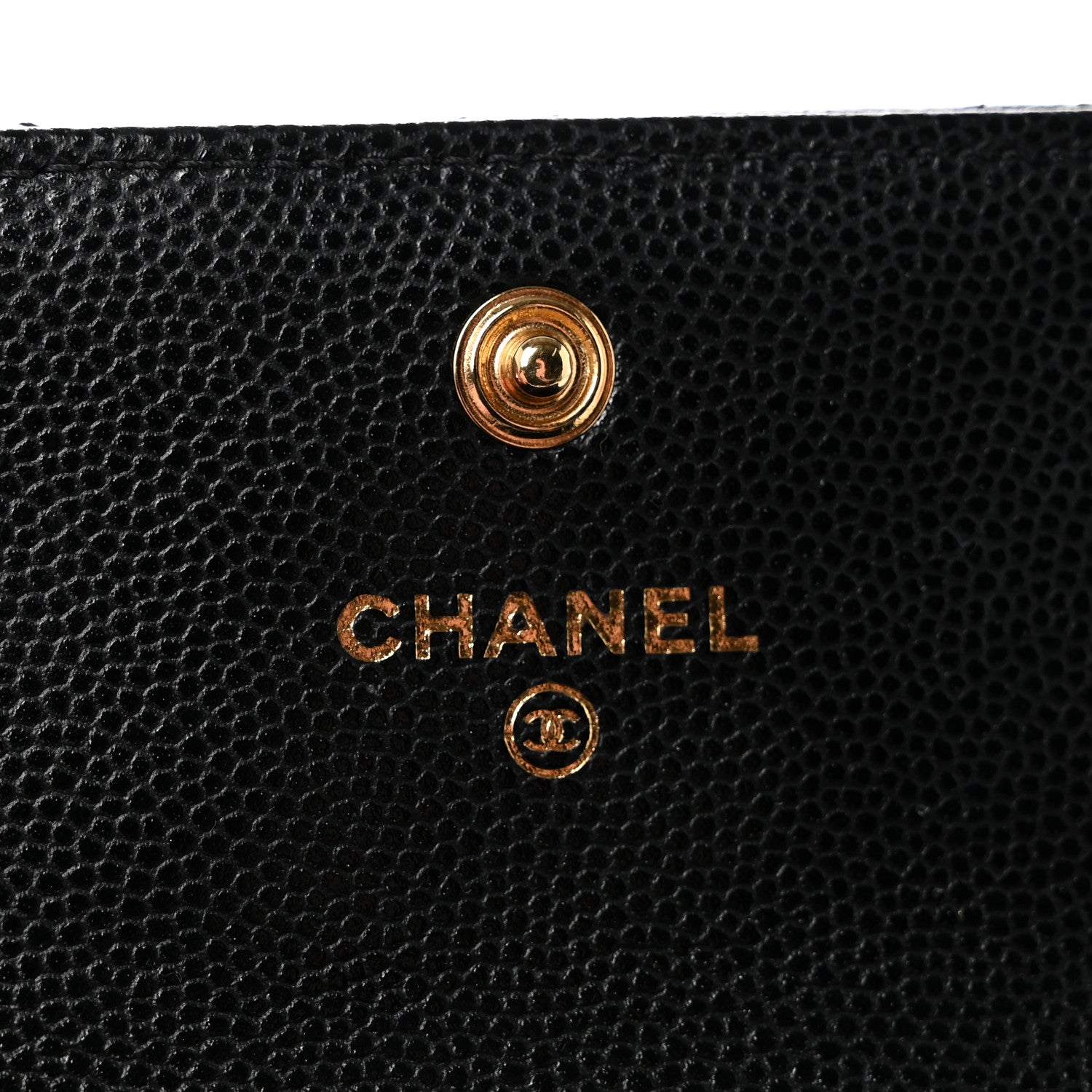 Caviar Quilted Chain CC Quilted Compact Flap Card Holder Black