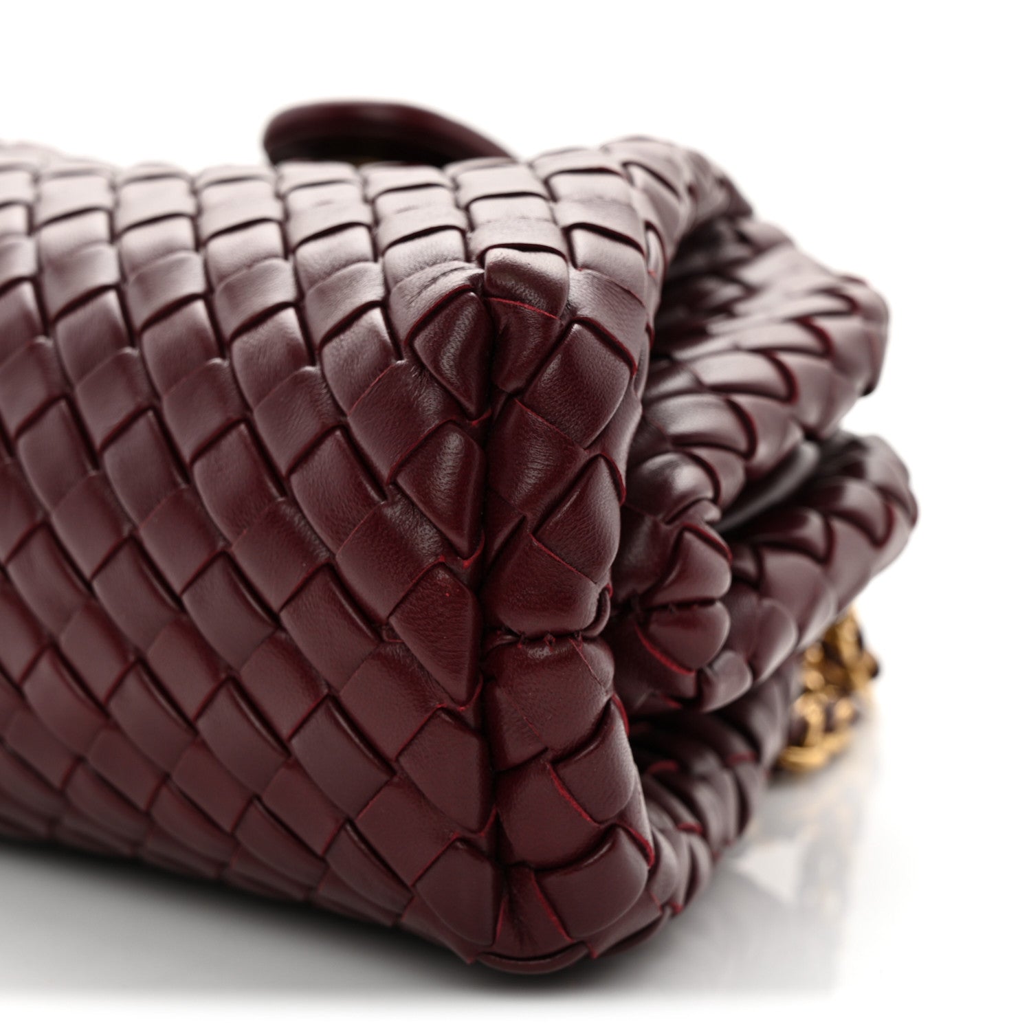 Nappa Intrecciato Small The Lauren 1980 Clutch With Chain Barolo