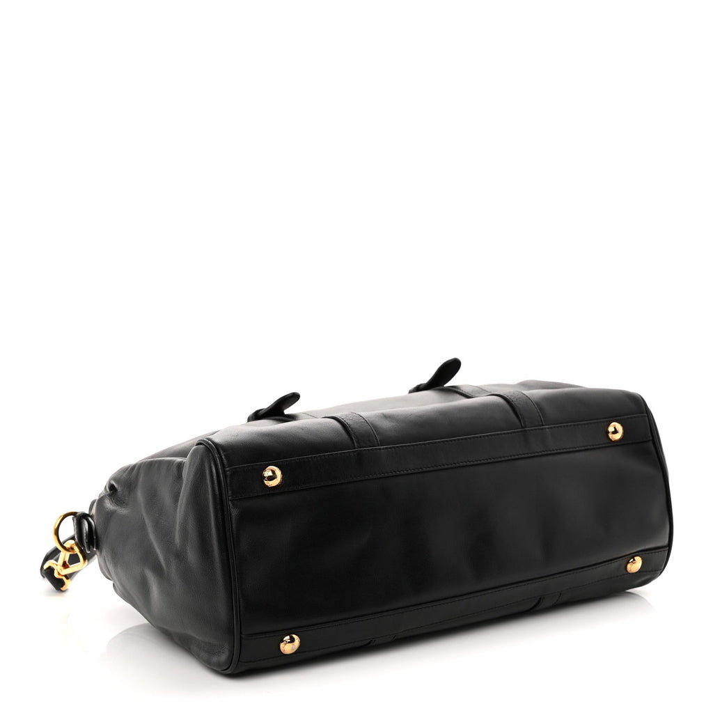 Soft Calfskin Shopping Satchel Black