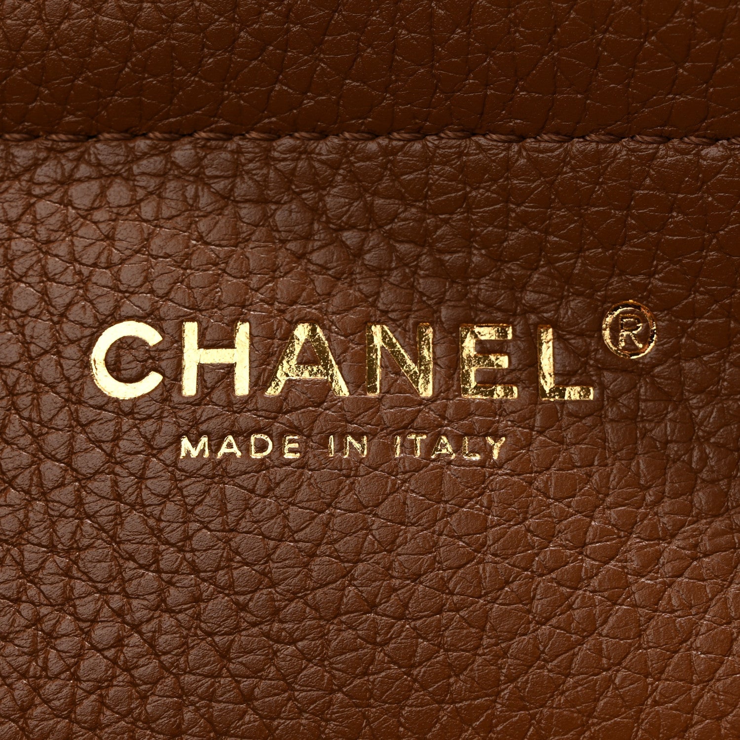 Grained Calfskin Stitched Urban Essentials Small Shopping Bag Camel