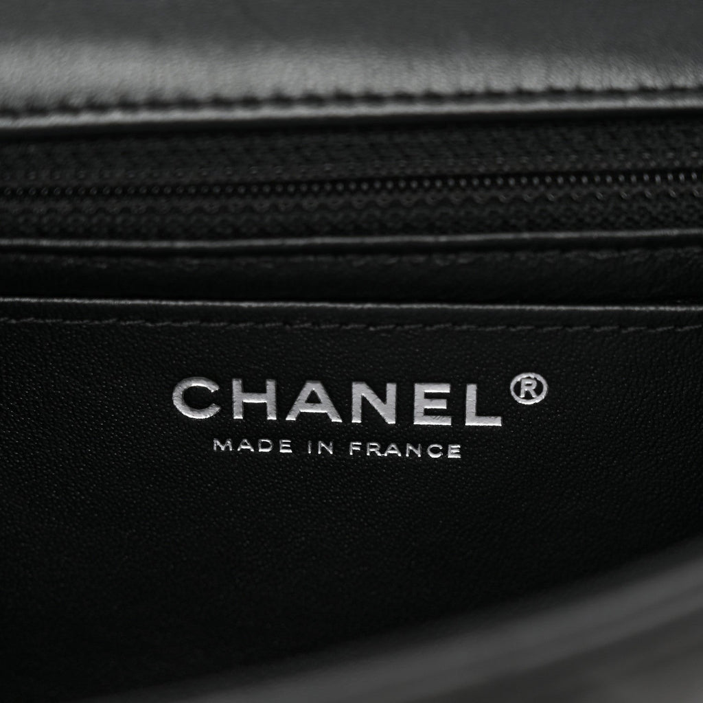 Lambskin Quilted Mini Rectangular Flap So Black