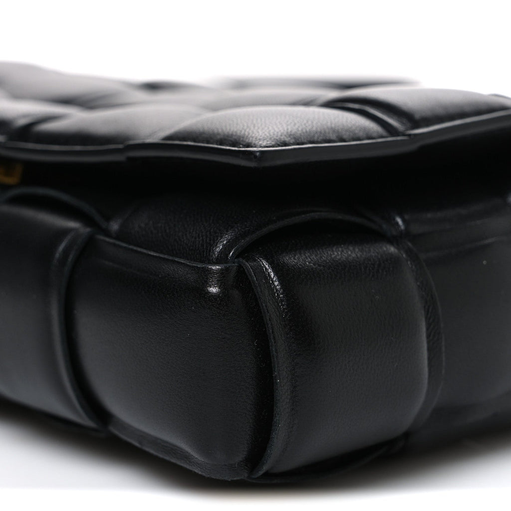 Nappa Maxi Intreccio Small Padded Cassette Crossbody Bag Black