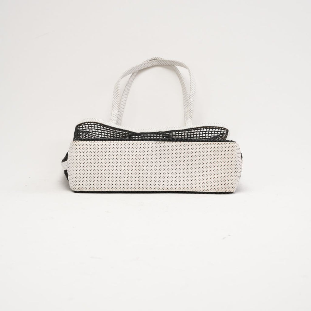 Chanel Vintage Tennis Shopper Tote Bag Black / White 2004