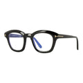 Tom Ford Eyeglasses Oval Full Rim, Shiny Black Frame and Clear Blue Light Block Lens FT5961-B001