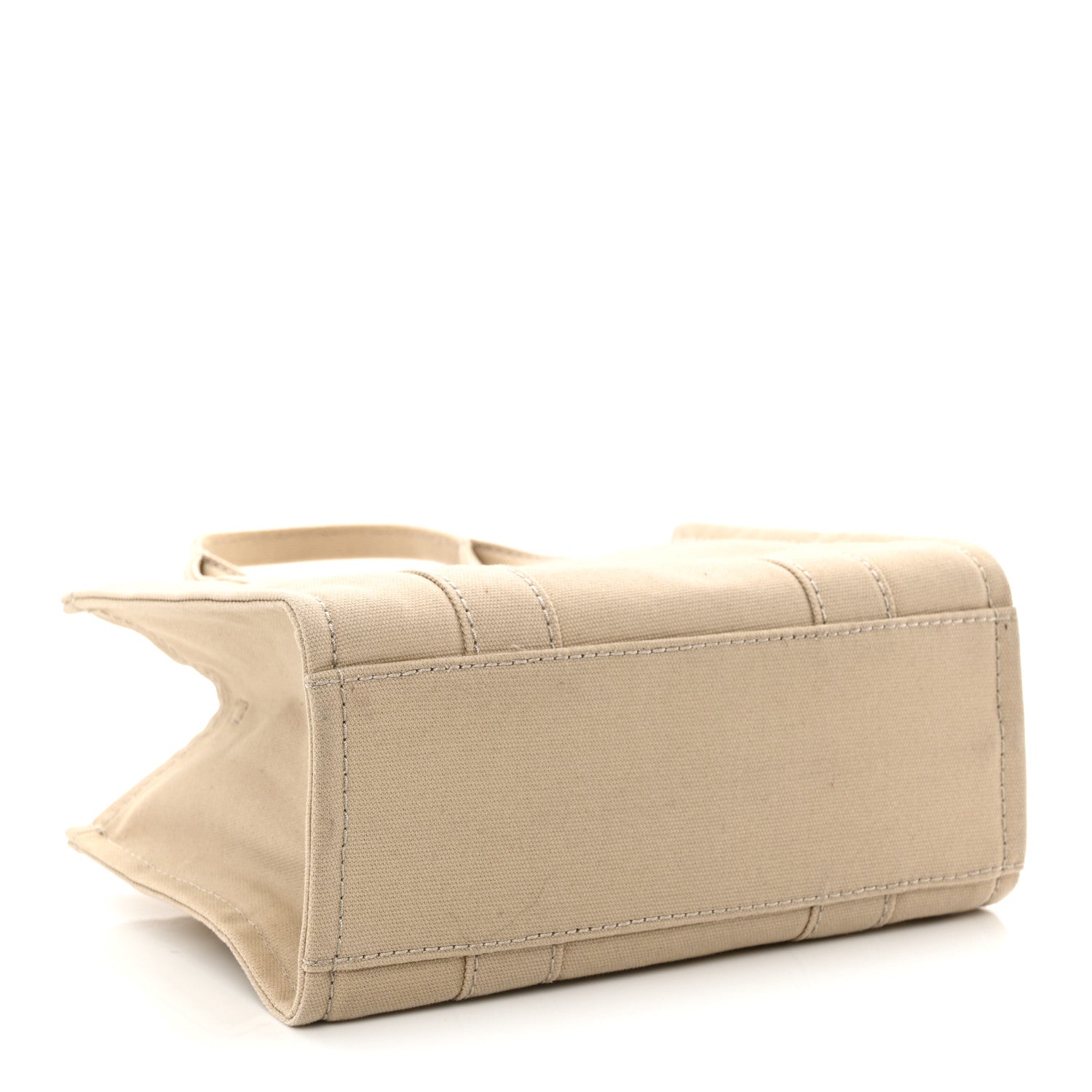 Cotton Canvas Colorblock Small The Traveler Tote Bag Beige Multicolor