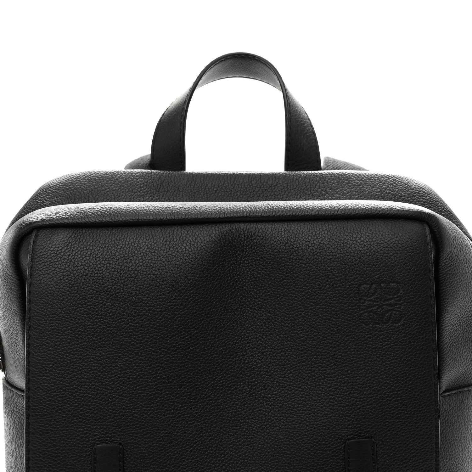 Grained Calfskin Military Backpack Black
