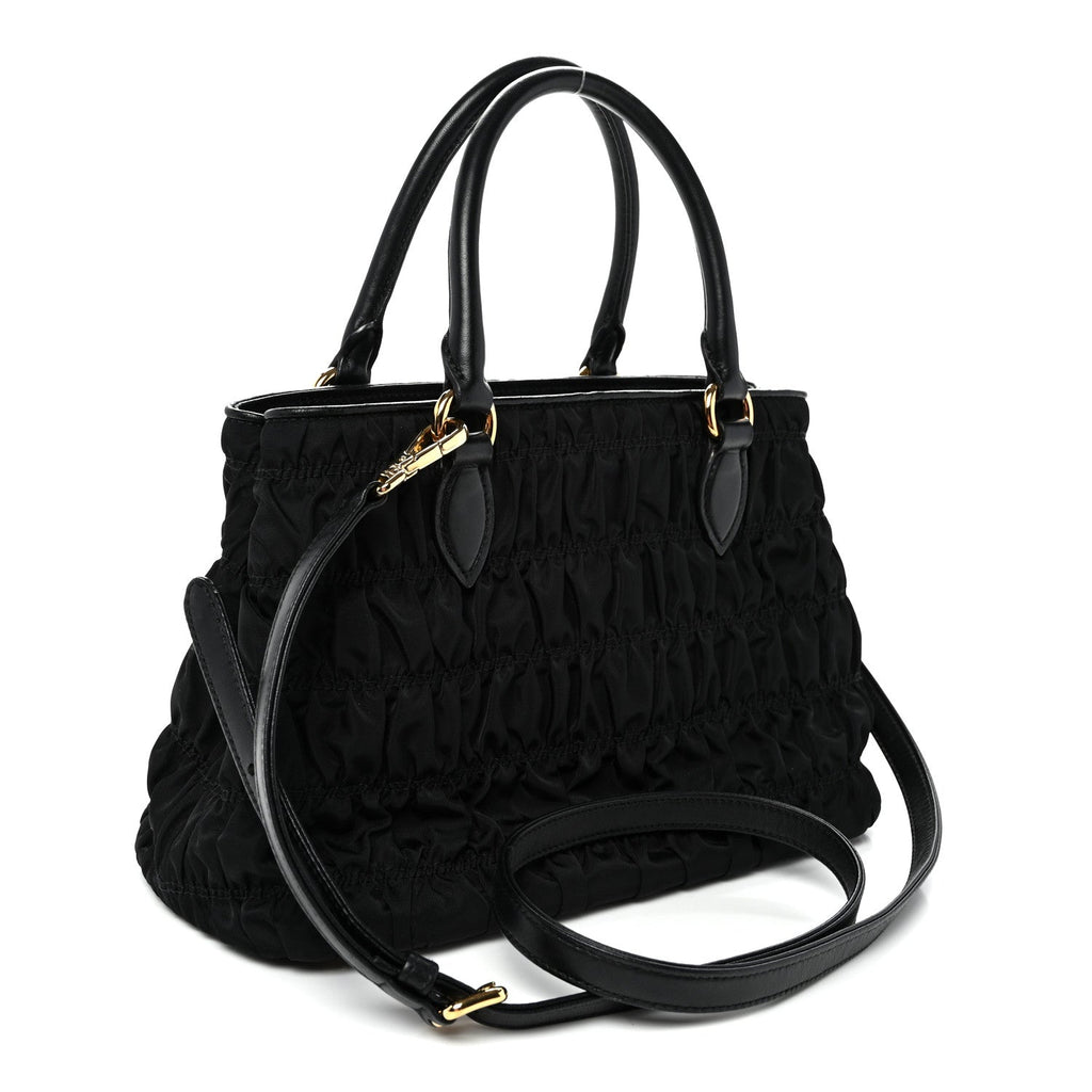 Tessuto Nylon Gaufre Small Tote Black