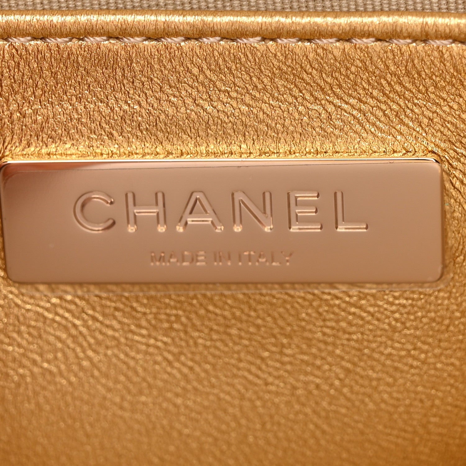 Metallic Lambskin Quilted Walk Of Fame Star Bag Gold