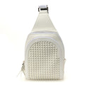 Calfskin Mens Loubifunk Spiked Bag White