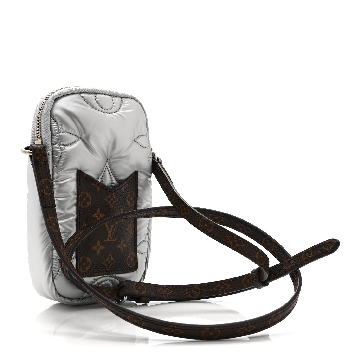 Econyl Monogram Pillow Phone Pouch Silver