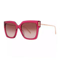 Chopard Sunglasses Square Full Rim, Shiny Transparent Plum Purple/Gold Frame and Brown Gradient Lens SCH353M04GB