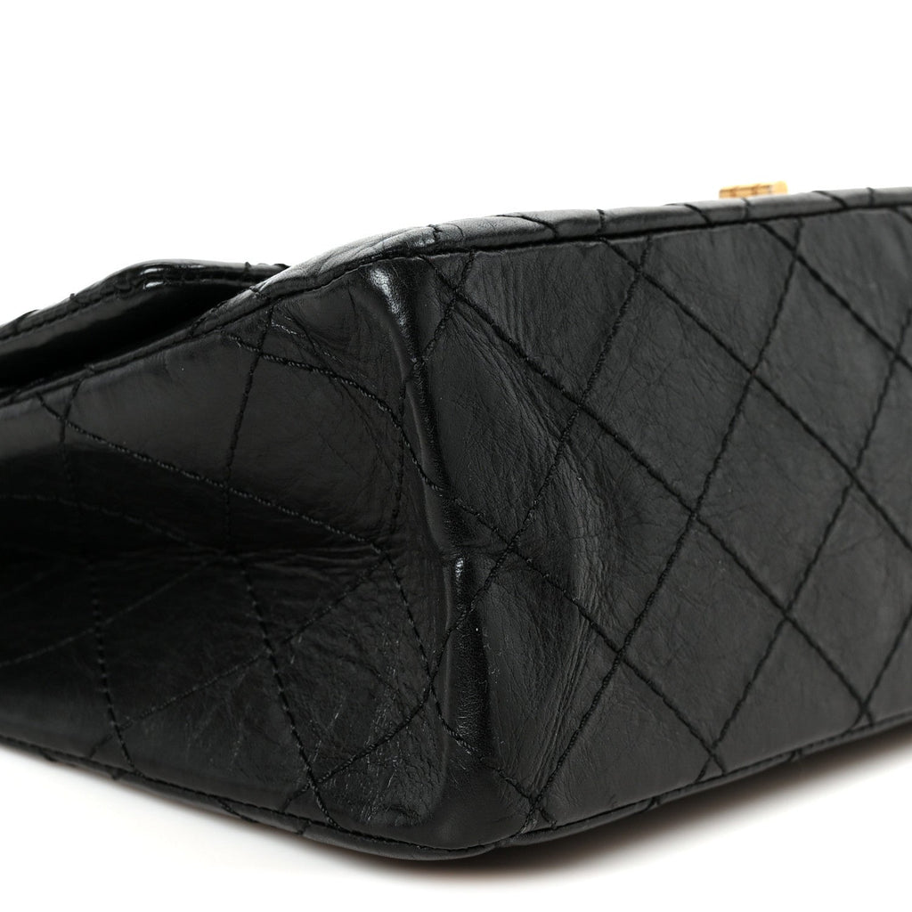 Aged Calfskin Quilted 2.55 Reissue 226 Flap Black