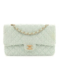 Tweed Medium Double Flap Light Turquoise