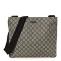 GG Supreme Monogram Medium Flat Messenger Bag Dark Brown