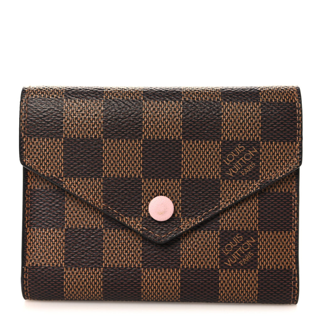 Damier Ebene Victorine Wallet Rose Ballerine