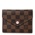Damier Ebene Victorine Wallet Rose Ballerine