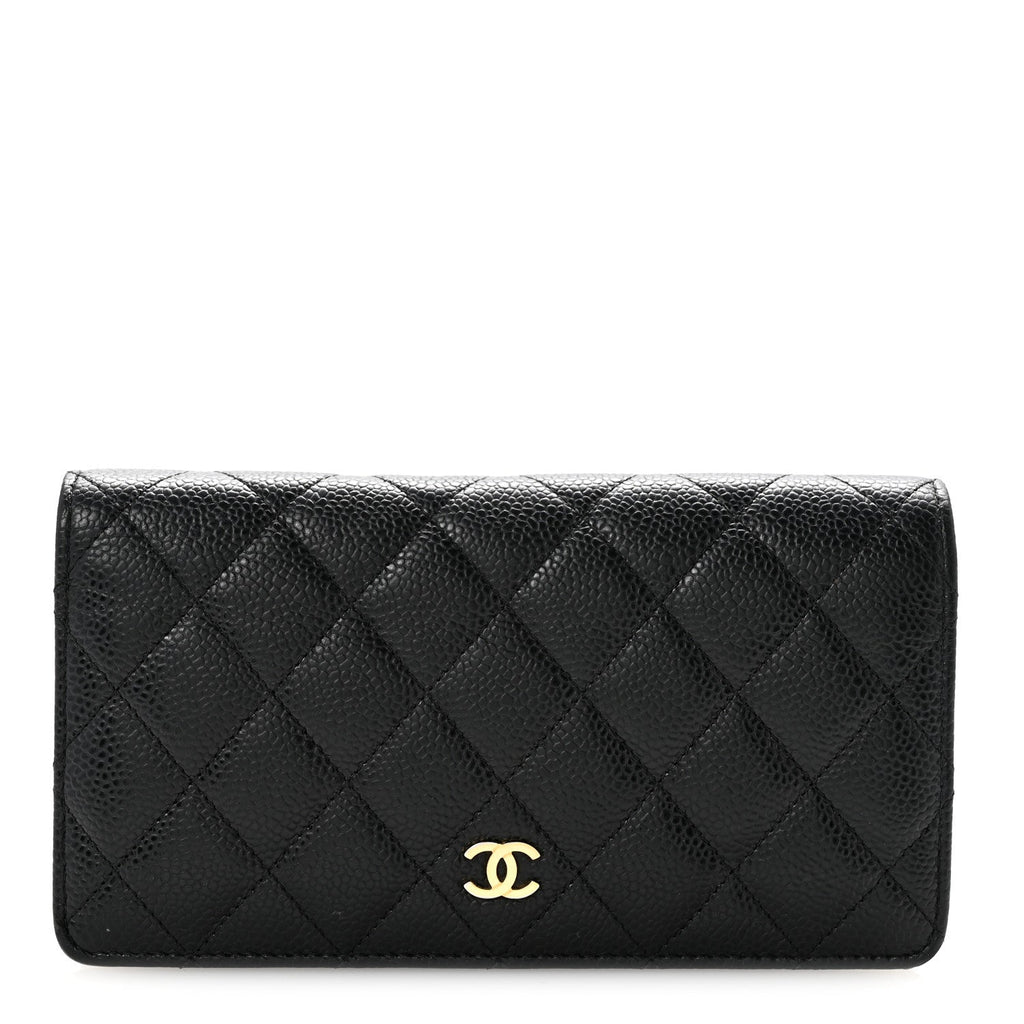 Caviar Quilted Yen Wallet Black