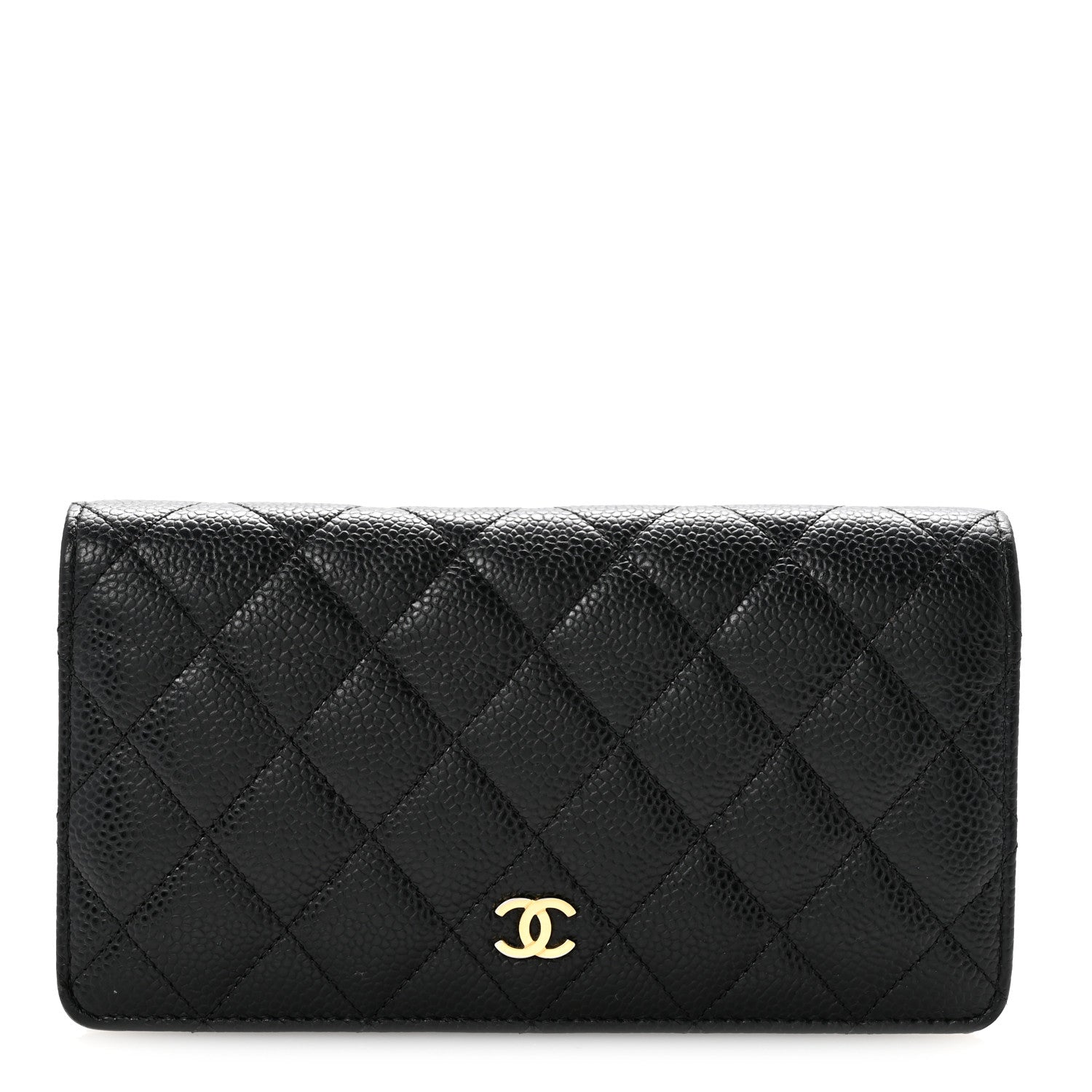 Caviar Quilted Yen Wallet Black