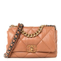 Lambskin Quilted Medium Chanel 19 Flap Brown