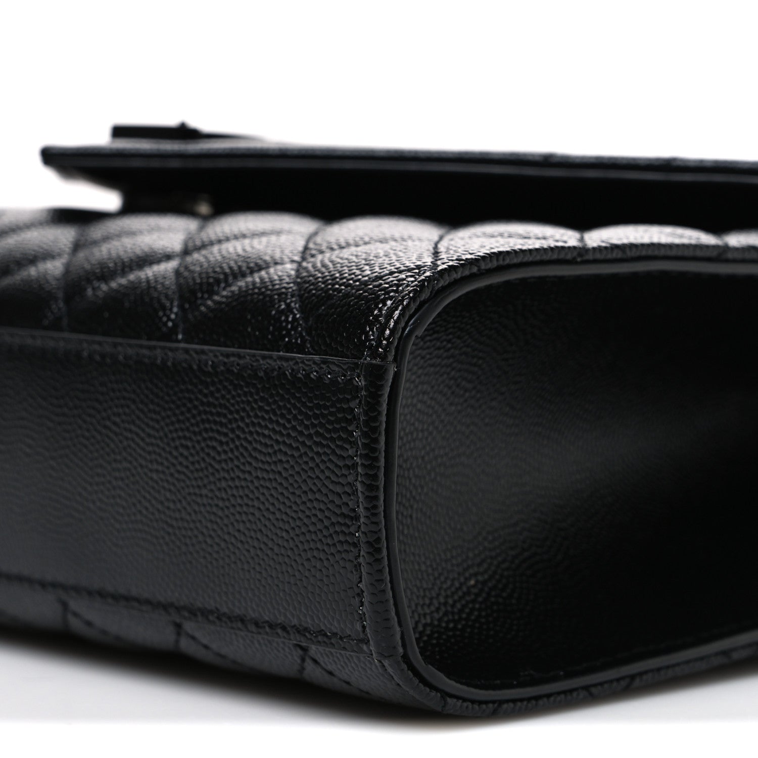 Grain De Poudre Textured Mixed Matelasse Triquilt Medium Monogram Monochrome Satchel Black