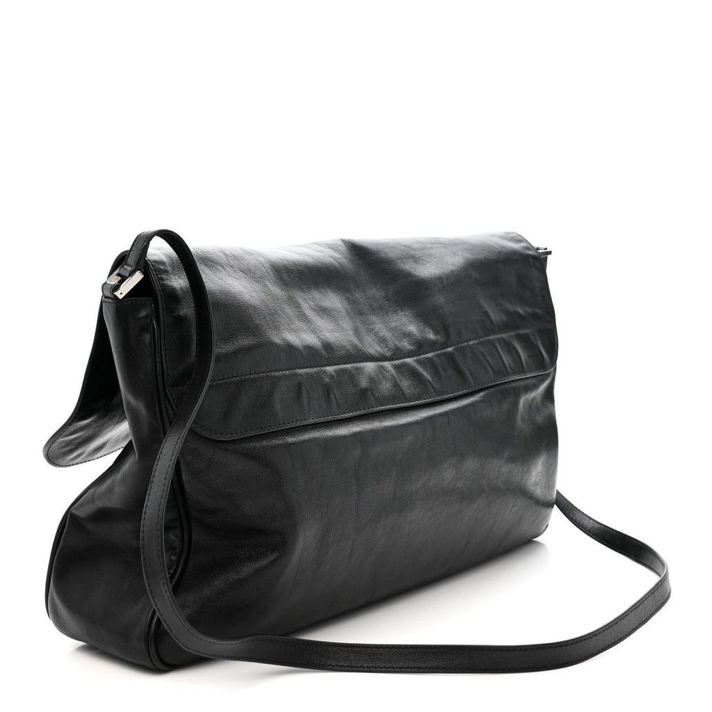 Agneau Large Grungy Messenger Black