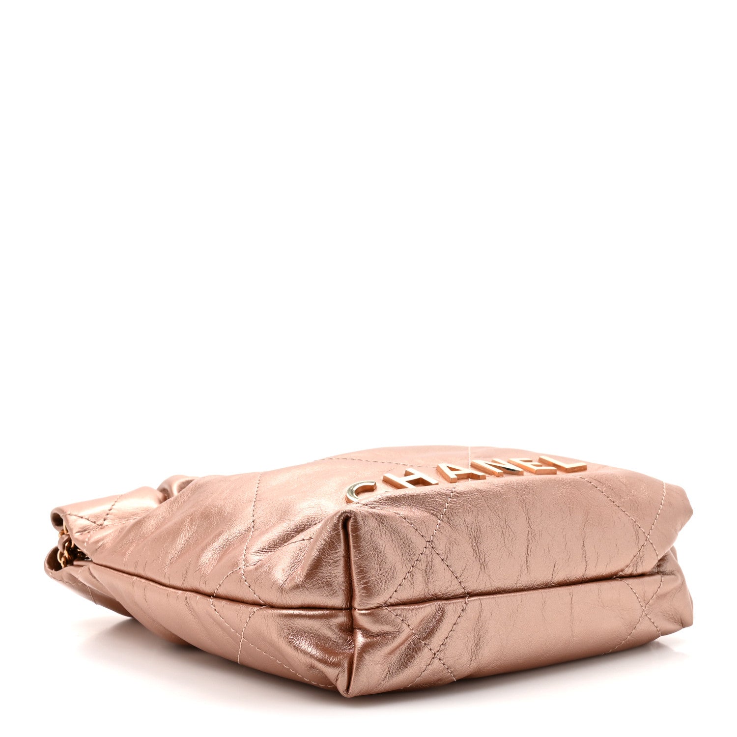 Metallic Calfskin Quilted Mini Chanel 22 Copper