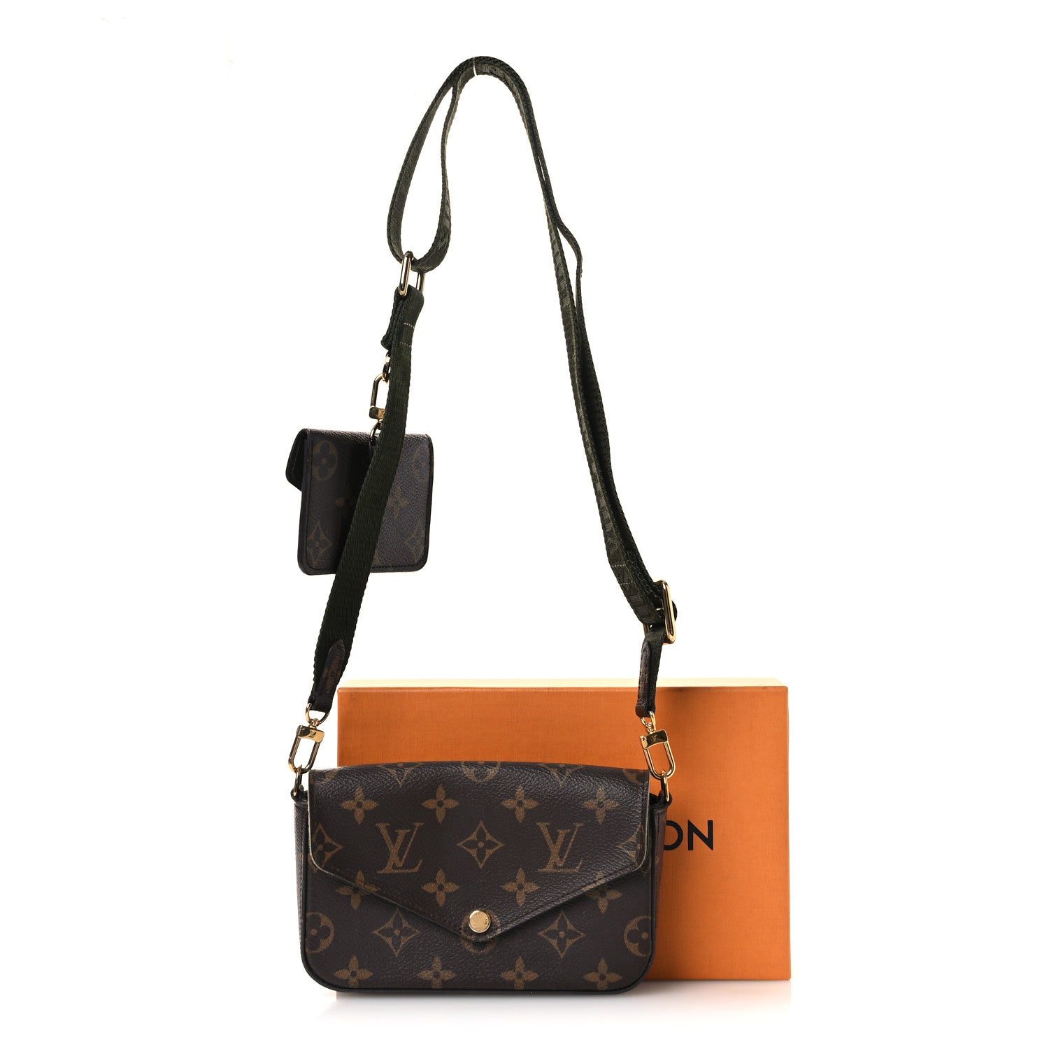 Monogram Felicie Strap & Go Kaki